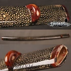 Black Rayskin Saya Sheath with Horn Mounting for Japanese Samurai Katana Sword