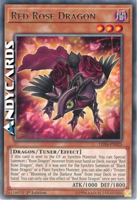 RED ROSE DRAGON (Roter Rosendrache)   Rare   LED4 EN025   YUGIOH!   ANDYCARDS