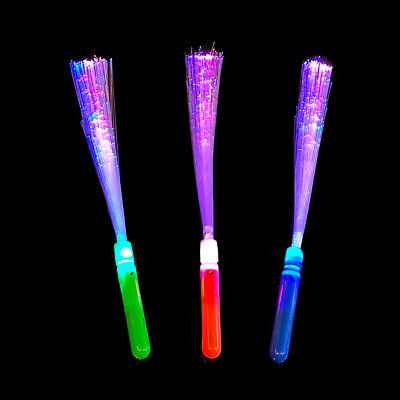 LED Leuchtstab Glasfaser 3 Farben Blinkstab Partystab Partystick 36cm