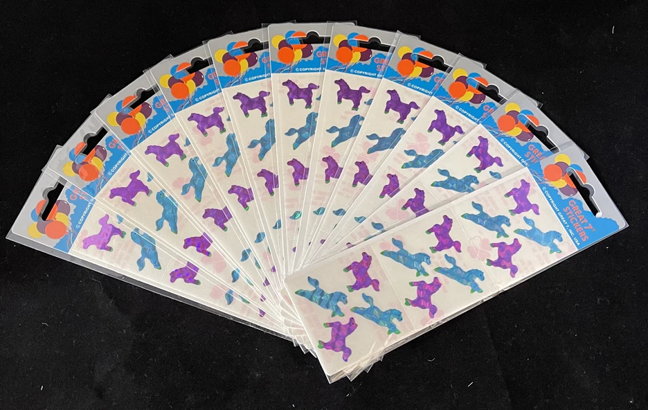 12 paquetes de pegatinas prismáticas para caballos, diseños de pegatinas "Great 7", PPZ0702 Foto 3 de 4