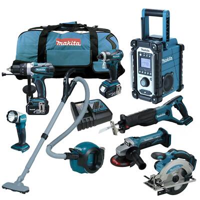 Makita 18V Akku Set - DCL500 Akku Staubsauger, DGA511 DHP458 DJR186 DTD152 uvm.