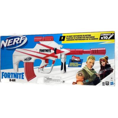 Nerf Fortnite Dart Blaster Motorized B-AR 10 Elite Foam Darts Clip