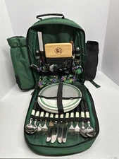 Picnic Time Insulated Picnic Backpack Green camping Service for 4 - New unused