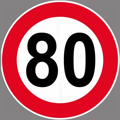 Autoaufkleber 80 kmh Maximal Geschwindigkeit Lkw Bus Lz80 521 Sticker-12cm