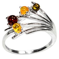 3.2g Authentic Baltic Amber 925 Sterling Silver Ring Jewelry N-A7387 s.6