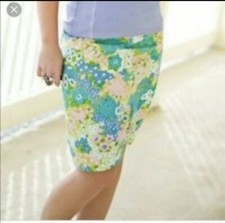 Matilda Jane Sz M Hammond Bay Gingersnap Floral Blue Skirt Cottage Coastal