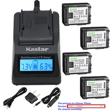 Kastar Battery LCD Fast Charger for Canon BP-808 & Canon VIXIA HF S21 Camcorder