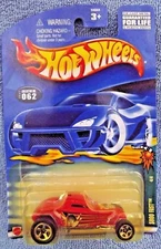 2002 Hot Wheels #62 Spare 'N Strikes 4/4 SOOO FAST Red w/5 Spokes  Red Ball Card