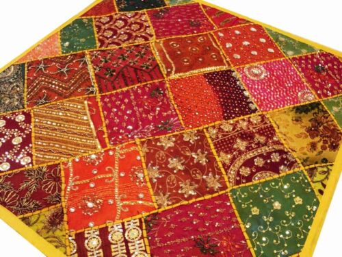 HAND EMBROIDERED INDIA ETHNIC ART DÉCOR VINTAGE BEADED WALL HANGING TAPESTRY 40" - Picture 1 of 10