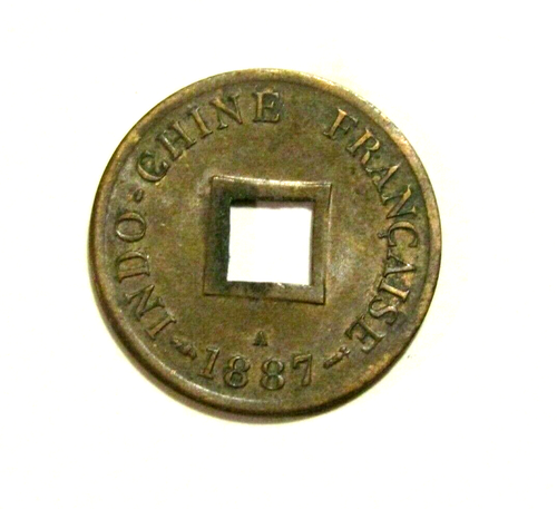 French Indo China 1887-A 2 Sappeque Old Coin