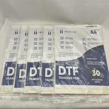 5 - Imago Ink DTF Transfer Film 30 Sheets 8.4 x 11.7 Inches - Double Sided Matte