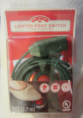 3 outlet,9 ft Holiday time Indoor Extension Cord With Lighted Foot Switch, New