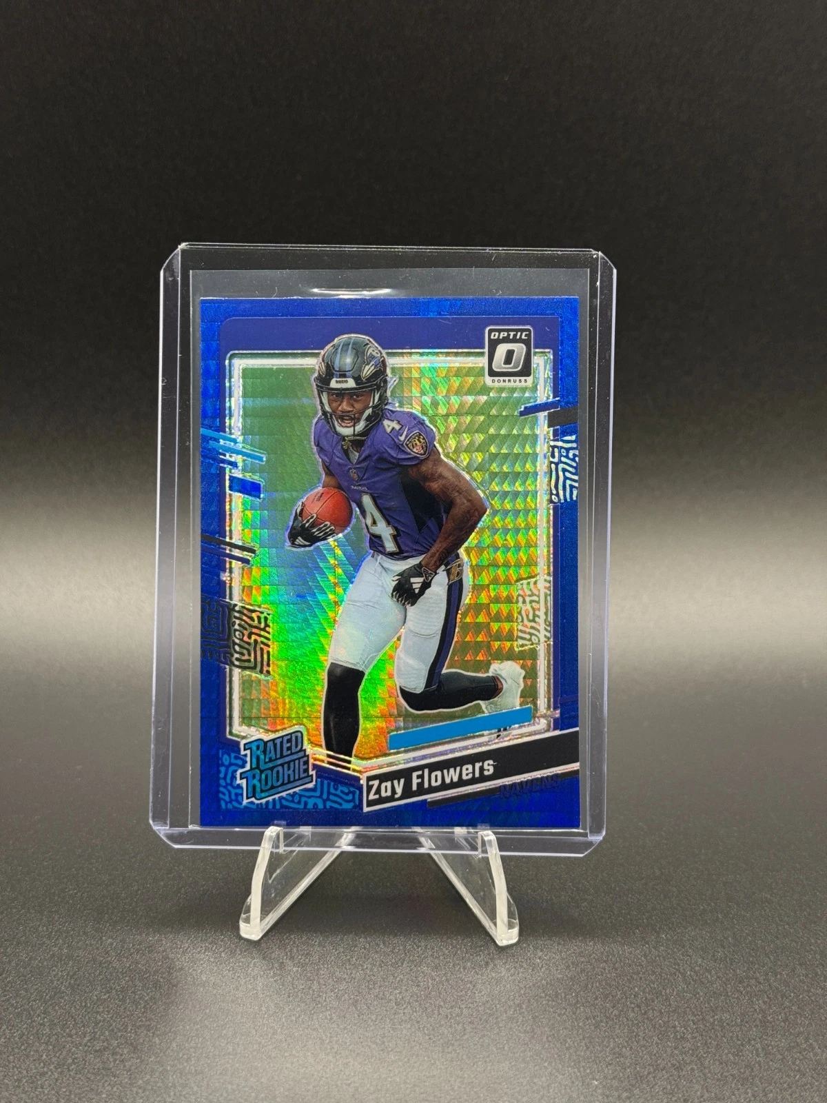 2023 Panini Donruss Optic Zay Flowers Blue Hyper Rated Rookie #210