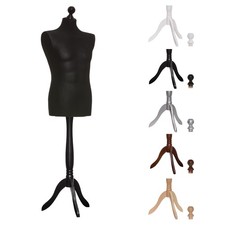 Schneiderpuppe männlich, schwarz, Holzdreibein, Schneiderbüste | 48/50 & 50/52