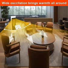 White Tower Space Heater 1500W for Indoor Large Room with Remote 12H Timer