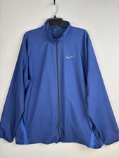 Nike Jacket Mens 2XL Blue Dri-FIT Full Zip Track Training Mesh Lined 928010-492