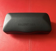 BALENCIAGA Large Pebble Leather GLASSES CASE W/ Cleaning Cloth Pouch Black NEW