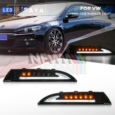 Sequential Smoked Led Front Turn Signal Light Drl For 2008-2013 Vw Scirocco Mk3