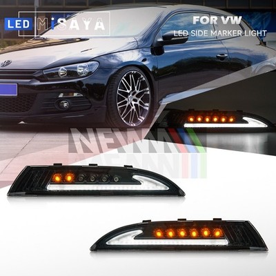 Sequential Smoked LED Front Turn Signal Light DRL For 2008-2013 VW Scirocco MK3