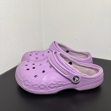 Crocs Baya Lined Clogs LIght Purple Women's Sz 8 Casual Comfy Warm Classic