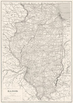 ILLINOIS. Illinois 1910 alte antike Vintage Karte Plan Chart
