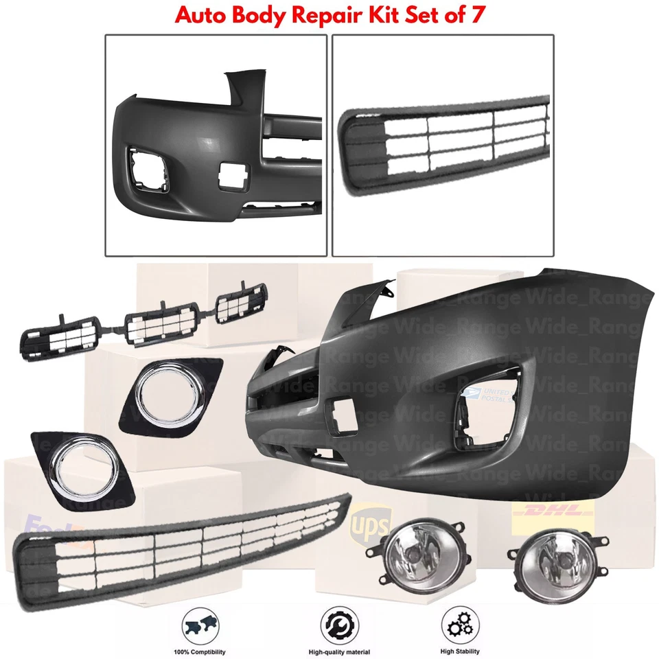 Front Bumper Cover Fascia & Fog Light Assembly Kit For 2009-2012 Toyota RAV4 Foto 2 de 4