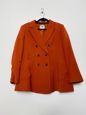 Jasper Conran Blazer Size UK 18 Orange Jacket Button Down Pockets 