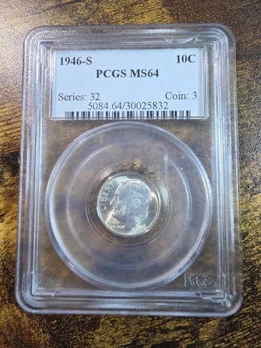 1946-S U.S. SILVER ROOSEVELT DIME..10 CENTS..PCGS MS-64
