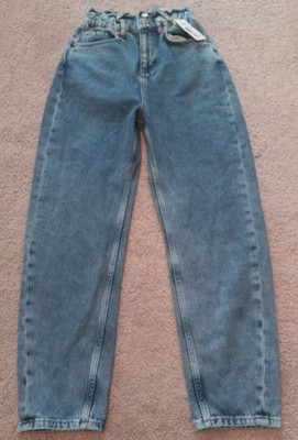 MNG Mango Denim Womens High Waist Cropped Jeans US Size 2 Button Fly NEW
