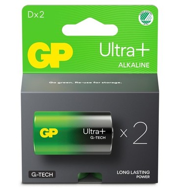 Gp - Ultra Plus Alkaline D-Batteri, 13A/Lr20, 2-Pack NEU