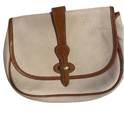 Sac à main vintage Dooney & Bourke All Weather cuir poinçon beige selle grainé  - Photo 2/10