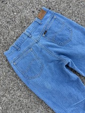 Vintage 70s Lee Riders 200-3149 Pinstripe Union Made USA Talon Zipper 32x33 