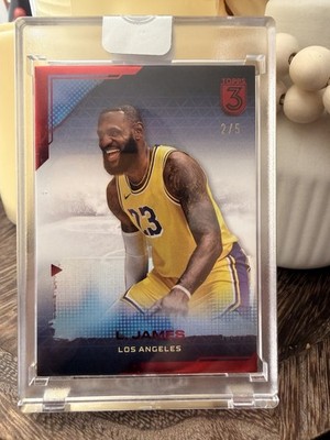 Topps 3 Basketball 2024 LeBron James Red Refractor 2/5