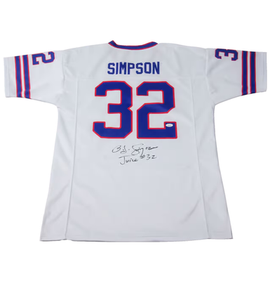 OJ Simpson Signed Buffalo Bills Football Jersey Inscribed Juice