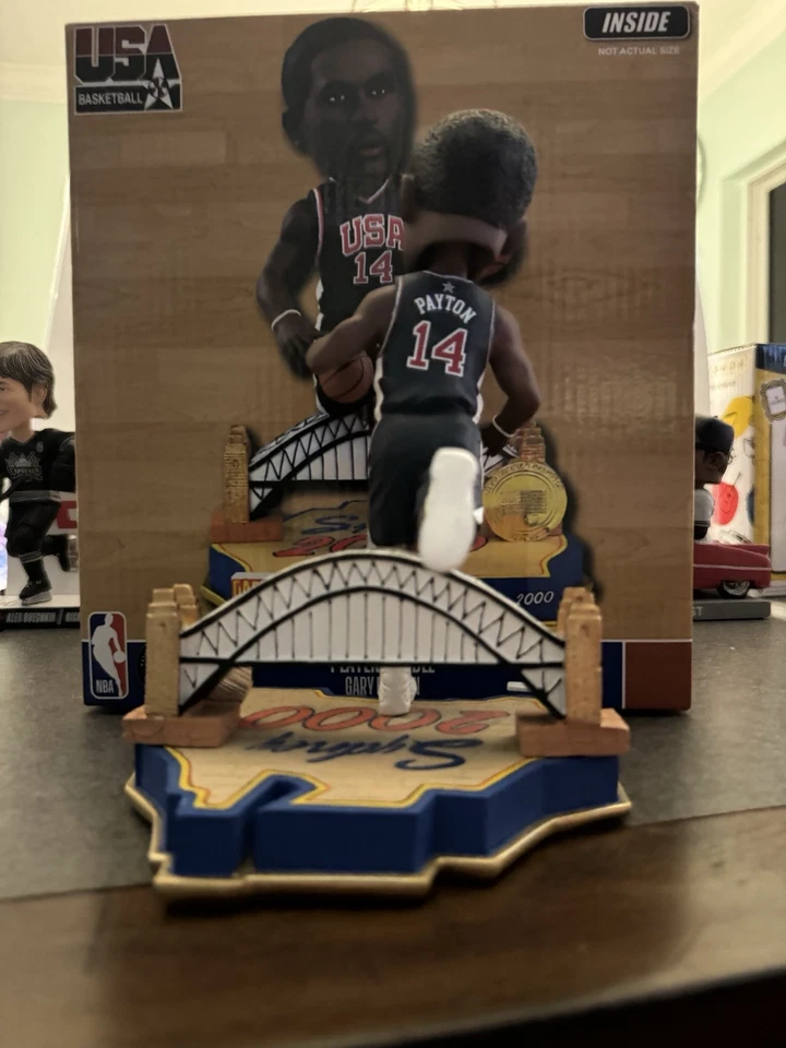Gary Payton AGOTADO EE. UU. Juegos Olímpicos SuperSonics FOCO Bobblehead CON CAJA Foto 3 de 4