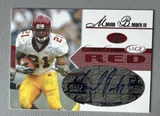 2005 Sage Red Marion Barber III Authentic Autograph Rookie Card Auto /700 (TIM). rookie card picture