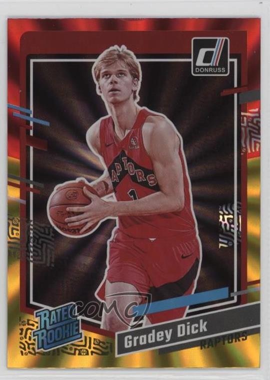 2023-24 Panini Donruss Rated Rookie Holo Red & Gold Laser Gradey Dick #247 10yl
