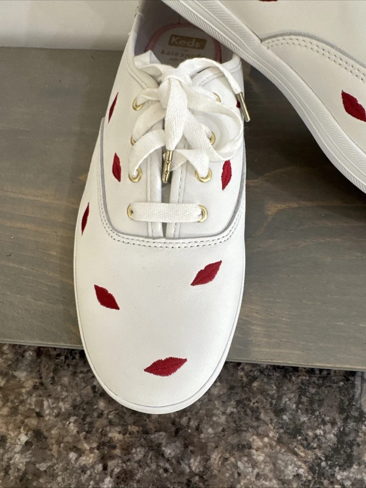 KEDS for Kate Spade New York Champions Embroidered Lips Sneakers Size 10 NEW - Image 2 of 4