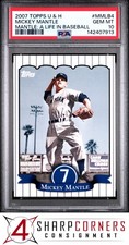 2007 TOPPS UPDATE & HIGHLIGHT MICKEY MANTLE LIFE IN BASEBALL #MMLB4 POP 2 PSA 10