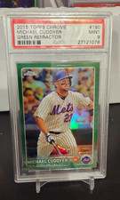 2015 Topps Chrome Green Refractor 66/99 Michael Cuddyer #190 psa 9