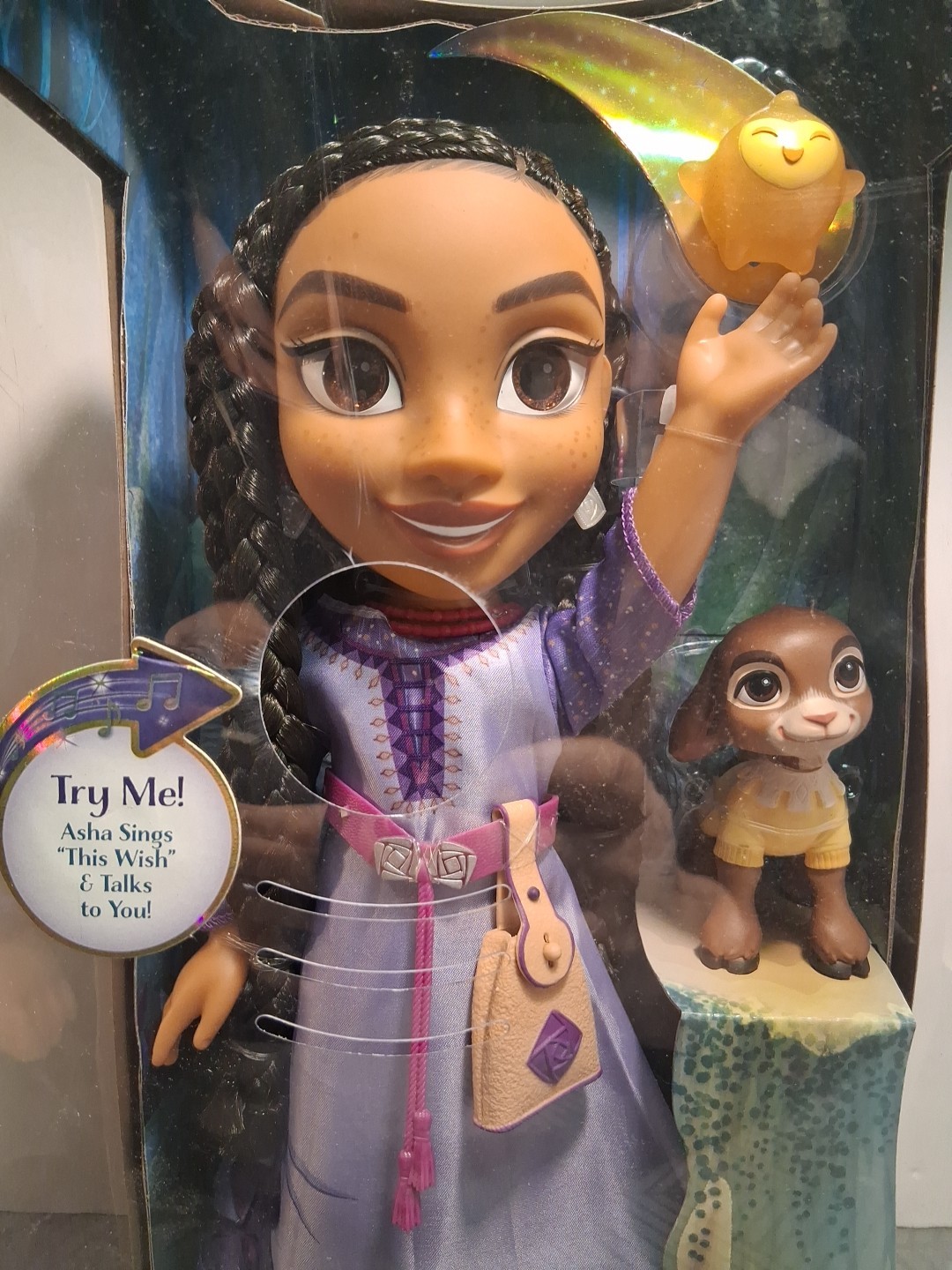 Disney Wish Singing Asha 14" Doll with Valentino & Star Figures 20 Phrases Talks thumbnail 2