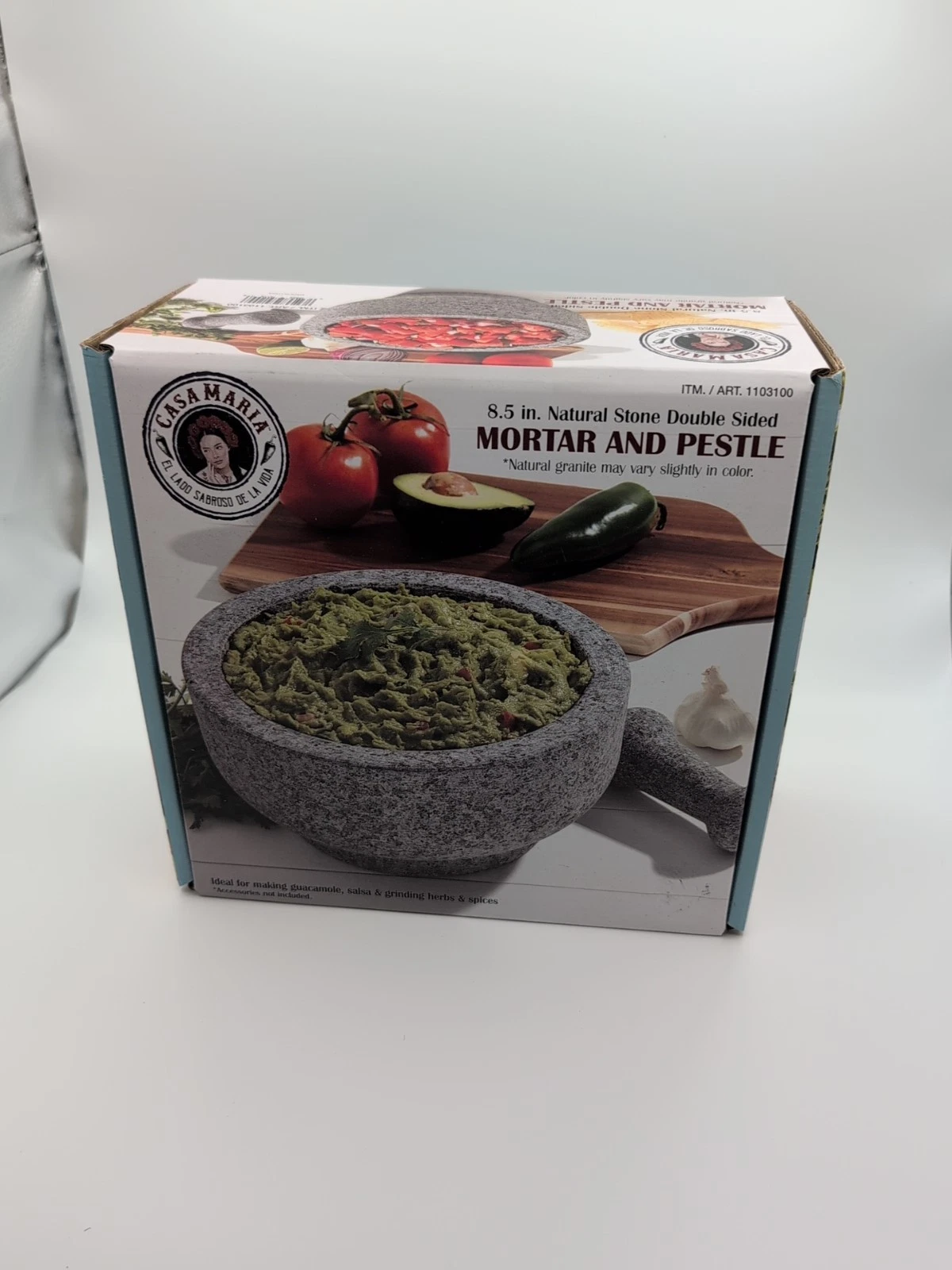 Casa Maria 8.5 Inch Natural Stone Double Sided Mortar & Pestle NEW! Guacamole BN
Opens in a new wind