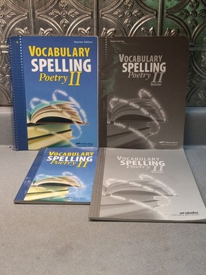A Beka Book Homeschool 8th Grade Vocabulary, Spelling, & Poetry II Complete Kit.