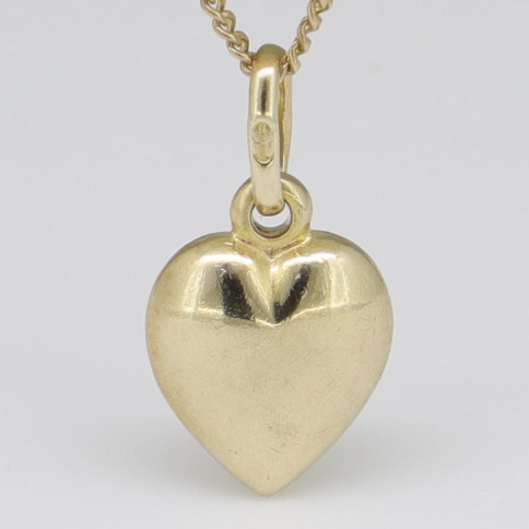 Yellow Gold LOVE HEART CHARM or PENDANT Guaranteed Genuine 9ct 9k Gold - Foto 6 di 10