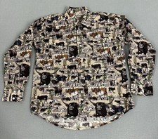 Western Cowboy Pearl Snap Long Sleeve Shirt Youth Size L