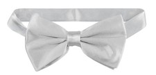 100 SILK Grey BOWTIE Solid SILVER GRAY Color Mens Bow Tie for Tuxedo or Suit