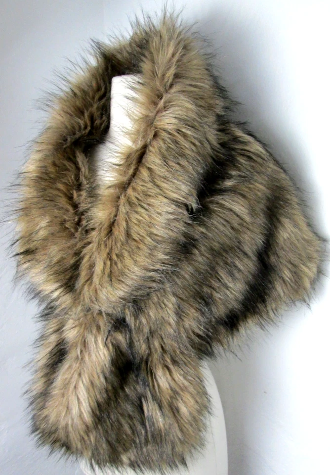 Abrigo envolvente vintage de piel sintética forrado con estola con capa de chal Foto 4 de 4