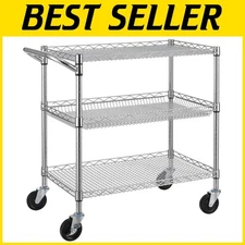 Commercial Grade Service Cart with Adjustable Shelves
