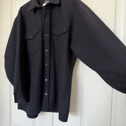VTG Codet Wool Jacket Mens L Navy Blue Button Up Shirt Jacket Workwear USA image 10