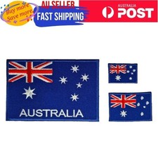 Bandera de Australia con borde azul hierro en parche australiano (grande, mediana, pequeña)